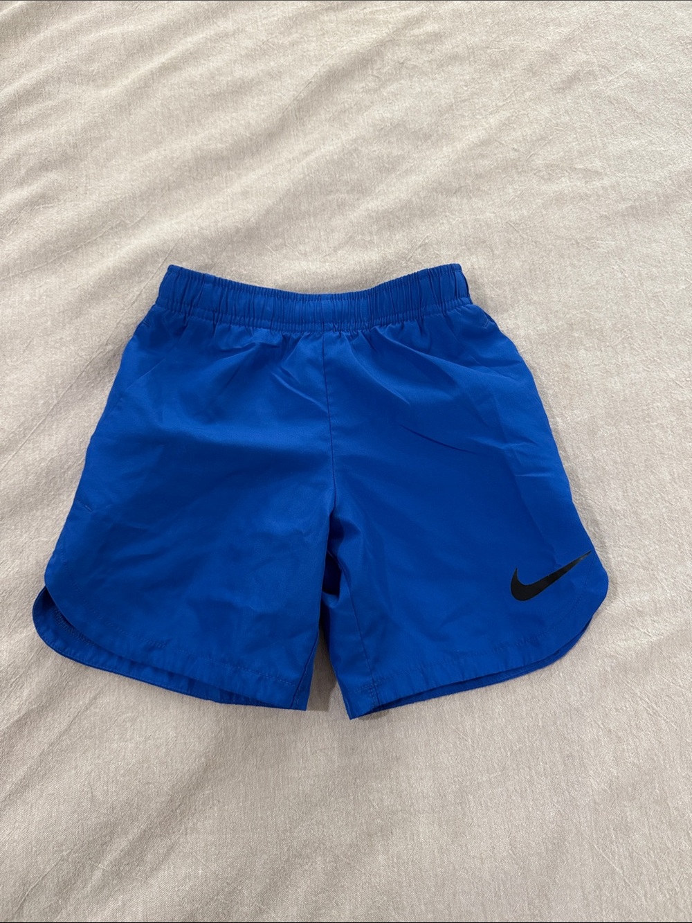 Nike - Bright Blue Kids Athletic Shorts with Black Swoosh